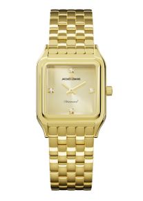 Quarzuhr Jacques Lemans "Antwerpen Diamond", goldfarben, gelbgoldfarben, Armbanduhren, Damen, goldfarben, Quarzuhr, Armbanduhr, Damenuhr, Edelstahlarmband, Lab Grown