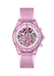Multifunktionsuhr Guess "SPARKLING PINK", rosa (rosa, rosa), Armbanduhren, Damen, rosa, Multifunktionsuhr, Quarzuhr, Armbanduhr, Damenuhr, Silikonarmband, analog, Tag, Wochentag