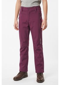 Softshellhose Trollkids "KIDS FJELL SOFTSHELL PANT f&uuml;r Kinder", Jungen, Gr. 164, N-Gr, lila (deep ruby), Web, Obermaterial: 94% Polyester, 6% Elasthan. Futter: 100% Polyester, Hosen Softshellhose, f&uuml;r Kinder, sportlicher Stil, aus Polyester und Elasthan, winddicht