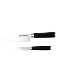 CS SOLINGEN Messer-Set CARL SCHMIDT SOHN "KONSTANZ 2-teilig, Damstahl", schwarz, Damaststahl, Kochmesser-Sets, Messer-Set, mit ergonomischem Pakkaholzgriff