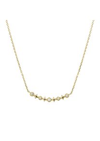 Collier Firetti "Schmuck Geschenk Silber 925 Halsschmuck Sterne", gold (gelbgoldfarben, kristallwei&szlig;), Halsketten, Damen, Silber 925 (Sterlingsilber), L: 42 B: 1,1mm, Collier, Made in Germany - mit Zirkonia (synth.), B:1,1mm