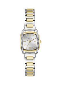 Quarzuhr Guess "ETTA", gold (silberfarben, silberfarben, silberfarben, goldfarben, silberfarben), Armbanduhren, Damen, silberfarben-goldfarben, Quarzuhr, Armbanduhr, Damenuhr, Edelstahlarmband, analog