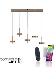 LED Pendelleuchte "Q-ROTATE", gold (schwarz, metal braun), 5, 1 Stk., NEUHAUS Q SMART HOME LIGHTS, Leuchten, LED Pendelleuchte