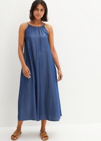 Jeanskleid bonprix "Jeanskleid aus flie&szlig;endem Lyocell", Damen, Gr. 36, N-Gr, ohne &Auml;rmel, Denim/Jeans, blau (blau denim), Denim/Jeans, Obermaterial: 100% Lyocell (TENCEL&trade;), unifarben, A-Linie ca. Mitte Wade, Kleider Jeanskleid, f&uuml;r l&auml;ssigen Look, aus Lyocell (TENCEL&trade;), in A-Linie