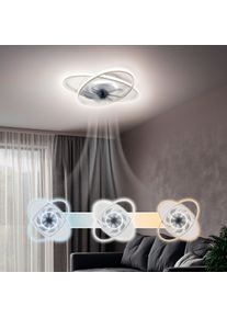 OTTO HOME LED Deckenleuchte "Lunnee Deckenventilator", wei&szlig;, 1, &Oslash; 52cm H: 13cm, 1 Stk., Leuchten, Ventilator, Dimmbar per IR-Fernbedienung, CCT, Memory, Nachtlicht, LED Deckenleuchte