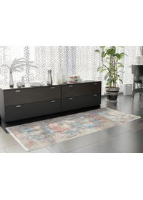 Teppich OCI DIE TEPPICHMARKE "BESTELLER CAVA, auch als L&auml;ufer und in Rund", bunt (multi), B:80cm H:8mm L:250cm, Viskose, Teppiche, Teppich, Glanz Viskose, mit Fransen, Hoch Tief Struktur, Vintage, Wohnzimmer