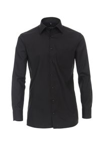 Businesshemd Casamoda "Businesshemd", Herren, Gr. 56, N-Gr, schwarz (tiefschwarz), Web, Obermaterial: 100% Baumwolle, unifarben, regular fit h&uuml;ftbedeckend, Rundhals, 2-Knopf-Manschette, Hemden Businesshemd, mit Hemdkragen und Knopfleiste / Baumwolle