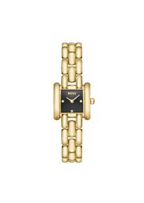 Quarzuhr BOSS "VIOLET", gold (goldfarben, schwarz, schwarz), Armbanduhren, Damen, goldfarben, Quarzuhr, Armbanduhr, Damenuhr, Edelstahlarmband, analog, Glaskristalle