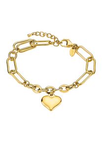 Armband Lotus "Urban Woman - Herz", gold (gelbgoldfarben), Armb&auml;nder, Damen, 20,8cm, Edelstahl, Armband