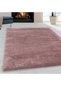 Hochflor-Teppich Ayyildiz Teppiche "FLUFFY 3500, auch als L&auml;ufer und in Rund", rosa (ros&eacute;), B:60cm H:50mm L:110cm, Polypropylen (PP), Teppiche, Hochflor-Teppich, Langflor, Shaggy, uni, robust, Wohnzimmer