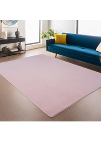 Teppich Ayyildiz Teppiche "JOY 1400, auch als L&auml;ufer und in Rund erh&auml;ltlich", rosa, B:60cm H:11mm L:100cm, Polyester, Teppiche, Teppich, besonders weich, uni Kurzflor, Wohnzimmer, Kinderzimmer