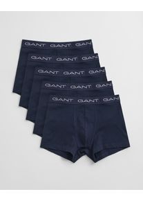 Trunk Gant "TRUNK 5-PACK", Herren, Gr. 3XL, 5 Stk., Jersey, blau (marine), Jersey, Obermaterial: 95% Baumwolle, 5% Elasthan, figurbetont, Unterhosen Trunk, Mit elastischem Bund