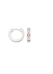 Paar Creolen Firetti "Schmuck Geschenk Silber 925 Ohrschmuck Kristallverlauf mehrere Gr&ouml;&szlig;en" Gr. 12, pink (silberfarben, rosa, rosa), Ohrringe, Damen, 12, Silber 925 (Sterlingsilber), Paar Creolen, mit Zirkonia (synth.)