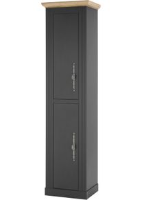 Stauraumschrank OTTO HOME "WESTMINSTER, Badschrank im Landhausstil, Schrank mit Metallgriffen", grau (grau dunkel), B:53cm H:203cm T:40cm, Schr&auml;nke, Stauraumschrank, in 2 Farben verf&uuml;gbar, mit Stauraum hinter Dreht&uuml;ren