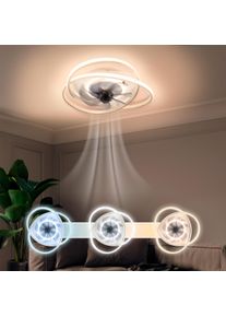 OTTO HOME LED Deckenleuchte "Lunnee Deckenventilator", wei&szlig;, 1, &Oslash; 43,5cm H: 13cm, 1 Stk., Leuchten, Ventilator, Dimmbar per IR-Fernbedienung, CCT, Memory, Nachtlicht, LED Deckenleuchte