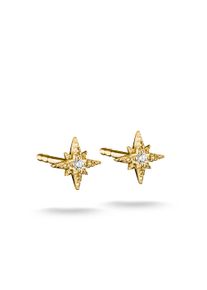 Paar Ohrstecker Thomas Sabo "Stern-Optik gelbgoldfarben", gold (gelbgoldfarben, wei&szlig;, wei&szlig;), Ohrringe, Damen, Metall, Paar Ohrstecker, mit Zirkonia (synth.)