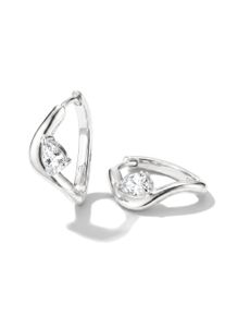 Paar Creolen Thomas Sabo "Fluid Elegance Creolen mit Zirkoniastein", silberfarben, kristallwei&szlig;, kristallwei&szlig;, Ohrringe, Damen, Silber 925 (recycelt), Paar Creolen, mit Zirkonia (synth.)