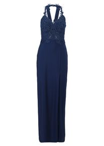 Abendkleid Vera Mont "Abendkleid mit Strass", Damen, Gr. 42, EURO, blau (festival blau), 82% Polyamid PA. 18% Elasthan EL., Kleider Abendkleid