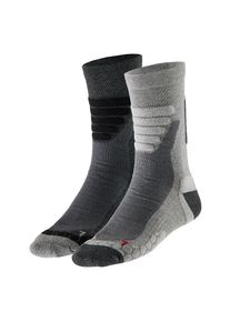 Wandersocken XTREME SOCKSWEAR "2er Pack", Damen, Gr. 35-38, grau (multi grau), Baumwolle, Elasthan, Polyamid, Polyester, Socken Wandersocken, Unisex Diabetiker Sport- und Funktionssocken, mit Coolmax
