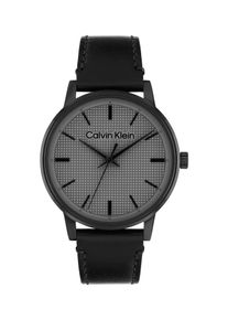 Quarzuhr Calvin Klein "CK Linked", schwarz (schwarz, grau, grau), Armbanduhren, Damen, schwarz, Quarzuhr, Armbanduhr, Damenuhr, Lederarmband, analog