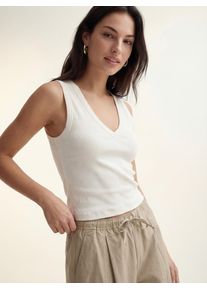 V&eacute;ro Moda V-Shirt VERO MODA "VMCHLOE SHORT DEEP V-NECK TOP JRS NOOS", Damen, Gr. XS, wei&szlig; (snow wei&szlig;), Jersey, Obermaterial: 95% Baumwolle, 5% Elasthan, unifarben, normal, tiefer V-Ausschnitt, Shirts V-Shirt, Baumwollmischung, regular fit