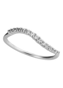 Fingerring Firetti "Schmuck Geschenk Gold 333 Damenring Goldring geschwungene Linie" Gr. 16, wei&szlig;goldfarben, Fingerringe, Damen, 16, 0,21 P2 = erkennbare Einschl&uuml;sse, Diamanten Wei&szlig;gold 333, 1,1mm, Diamanten, Wei&szlig;gold 333, Fingerring, mit Brillanten