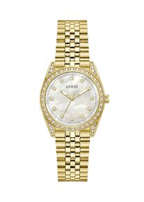 Quarzuhr Guess "JADA", gold (goldfarben, wei&szlig;, goldfarben, wei&szlig;), Armbanduhren, Damen, goldfarben, Quarzuhr, Armbanduhr, Damenuhr, Edelstahlarmband, analog