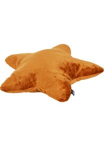 Dekokissen done. "SHAPE STAR", orange (fame honey gold, stern), B:47cm H:10cm L:47cm, Polyester, Dekokissen_Sitzkissen_Kissenh&uuml;llen, Dekokissen, Drei Stoffvarianten: Chenille, Boucl&eacute; und Kord