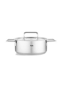 Bratentopf Fissler "Fissler Pure Collection", silber (silberfarben), B:22cm H:13cm L:30,5cm &Oslash;:20cm, T&ouml;pfe, Bratentopf, Made in Germany