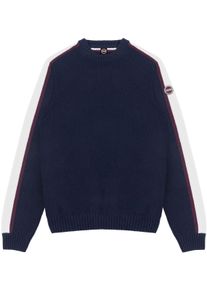 Strickpullover COLMAR, Herren, Gr. S, blau (marine), Strick, Obermaterial: 80% Wolle, 20% Polyamid, unifarben, regular fit normal, Rundhals, B&uuml;ndchen, Pullover Strickpullover, weiche Wollmischung, Regular Fit, Kontraststreifen