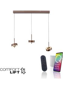 LED Pendelleuchte "Q-ROTATE", braun (schwarz, metal braun), 3, 1 Stk., NEUHAUS Q SMART HOME LIGHTS, Leuchten, LED Pendelleuchte