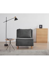 Sessel OTTO HOME "AINSLEY - OTTO. Verl&auml;ssliche Qualit&auml;t.", grau (anthrazit), B:81cm H:82cm T:65cm, 100% Polyester, Sessel, Sessel, wandelbar zum G&auml;stebett, Schlafliege, Webstoff u. Cord-Bezug