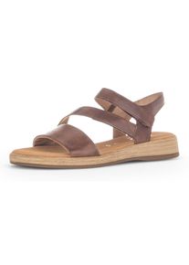 Keilsandalette Gabor "RHODOS", Damen, Gr. 41, Textil, braun, Kalbsleder, Schuhe Keilsandalette, Sommerschuh, Sandale, in Komfort-Schuhweite G (=weit)
