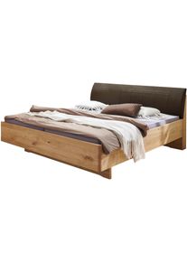 Holzbett Wiemann "Cardiff, Bettgestell, Bettrahmen, teilmassiv, mit Polsterkopfteil", braun (bianco, eiche teilmassiv), B:180cm L:210cm, Betten, Holzbett, Fu&szlig;teil aus Massivholz, verschiedene Gr&ouml;&szlig;en