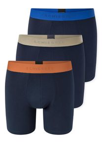 Langer Boxer Schiesser, Herren, Gr. 5, Single Jersey, blau (928, sonstige), Single Jersey, Obermaterial: 95% Baumwolle, 5% Elasthan, k&ouml;rpernah, Unterhosen Langer Boxer, ohne Eingriff