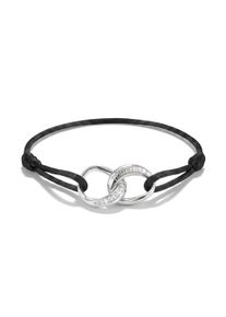 Armband Thomas Sabo "Together Textilarmband" Gr. 24, schwarz (silberfarben, schwarz, kristallwei&szlig;, kristallwei&szlig;), Armb&auml;nder, Damen, 24, Silber 925 (recycelt) Textil, Silber 925 (recycelt), Textil, Armband, mit Zirkonia (synth.)