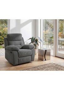 Relaxsessel OTTO HOME "Lannilis mit Liegefunktion, Fernsehsessel", grau (anthrazit), B:97cm H:100cm T:92cm, Cord 100% Polyester, Sessel, Relaxsessel, mit manueller und elektrischer Relaxfunktion, anthrazit