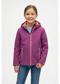 Softshelljacke Trollkids "Girls Trollfjord Jacket", M&auml;dchen, Gr. 176, mallow pink, papaya, Softshell, Obermaterial: 94% Polyester, 6% Elasthan, normal, Jacken Softshelljacke, sportliche Softshelljacke, aus Kunstfaser, mit Rei&szlig;verschluss