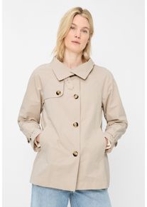 Fuchs & Schmitt Outdoorjacke FUCHS SCHMITT, Damen, Gr. 36, kitt, Web, Obermaterial: 100% Polyester, unifarben, regular fit normal, hoch geschlossener Ausschnitt, mit Riegel abgesteppte Kante verstellbar, Jacken Outdoorjacke, Stehkragen mit Riegel, Regular Fit
