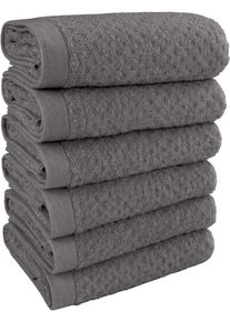 Handt&uuml;cher OTTO HOME "Corrin, 6 Premium Handt&uuml;cher, 500 gr/m&sup2;, 50x100cm", gr&uuml;n (dunkelgrau), B:50cm L:100cm, Frottier, Obermaterial: 100% Baumwolle, Handt&uuml;cher, Handt&uuml;cher, 100% Baumwolle, mit Struktur, weich, 5 Jahre Garantie