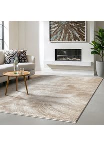 Designteppich THE CARPET "Nuvra", beige, B:160cm H:15mm L:120cm, Polypropylen, Teppiche, Designteppich, abstrakt