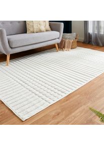 Teppich ANDIAMO "La Rochelle", beige (creme), B:120cm H:7mm L:170cm, Polypropylen, Teppiche, Teppich, Boho-Skandinavischer Stil, Hoch-Tief Effekt, modern, Wohnzimmer