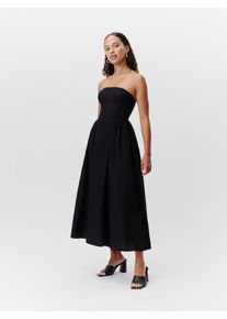 Sommerkleid LEGER "Vianne, LeGer by Lena Gercke", Damen, Gr. 44, N-Gr, ohne &Auml;rmel, Web, schwarz, Web, Obermaterial: 100% Baumwolle, ca. Mitte Wade, Rundhals, Kleider Sommerkleid