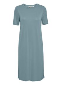 Shirtkleid oxmo "Shirtkleid OXBrinja", Damen, Gr. S, N-Gr, grau (smoke blau), Obermaterial: 64% Modal CMD. 36% Polyester PES., Kleider Shirtkleid