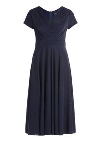 Cocktailkleid Vera Mont "Cocktailkleid im Glitzer-Look", Damen, Gr. 48, EURO, blau (night sky), Obermaterial: 92% Polyamid PA. 5% Polyester PES. 3% Elasthan EL., Kleider Cocktailkleid