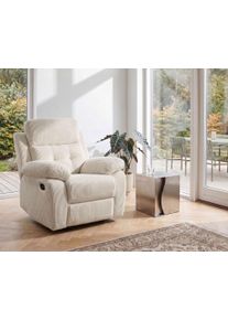 Relaxsessel OTTO HOME "Lannilis mit Liegefunktion, Fernsehsessel", beige (creme), B:97cm H:100cm T:92cm, Cord 100% Polyester, Sessel, Relaxsessel, mit manueller und elektrischer Relaxfunktion, creme