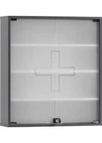 Medizinschrank Schildmeyer "Wido", grau (anthrazit), B:64,2cm H:71,4cm T:19,6cm, FSC-zertifizierter Holzwerkstoff, Schr&auml;nke, Medizinschrank, Solide Verarbeitung - Dieses Produkt ist in Deutschland gefertigt