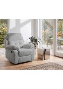 Relaxsessel OTTO HOME "Lannilis mit Liegefunktion, Fernsehsessel", grau, B:97cm H:100cm T:92cm, Cord 100% Polyester, Sessel, Relaxsessel, mit manueller und elektrischer Relaxfunktion, grau