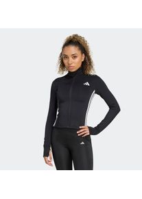 Trainingsjacke adidas Performance "WORKOUT ESSENTIALS ZIP THROUGH 3-STREIFEN", Damen, Gr. L, schwarz-wei&szlig; (schwarz, wei&szlig;), Obermaterial: 89% Polyester, 11% Elasthan, Jacken Trainingsjacke, f&uuml;r Erwachsene, aus Polyester und Elasthan