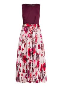 Cocktailkleid Vera Mont "Cocktailkleid mit Plissee", Damen, Gr. 38, EURO, bunt (patch dunkelrot, cream), Obermaterial: 100% Polyester PES., Kleider Cocktailkleid